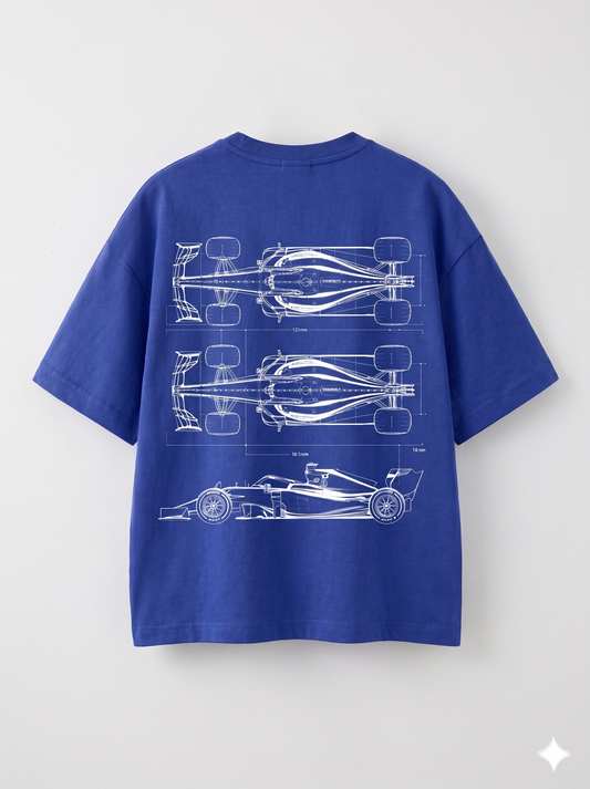 F1 Car Racing Printed Oversize T-shirts