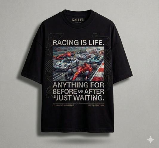 Racing Is Life Embroidered Oversize T-shirts